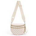 Crossbody Bags for Women, Spacious Nylon Belt Purse Fanny Packs, Crescent Oversized Checkered Bum Bag (Polka Dot - Beige) - color: Polka Dot - Beige