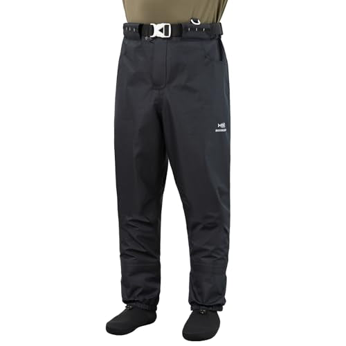 BASSDASH Men’s Breathable Wading Pants Waist Waders with Pockets Waterproof Fly Fishing Stocking Foot Lightweight FW09 - size: Medium, Stocking Foot 8-9