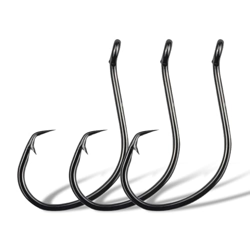 20pcs Circle Fishing Hooks Big Fish - Heavy Duty Saltwater Fishing Gear for Big Game Like Tuna, Gt, Marlin - Trout Fishing Supplies, Circle Hooks Saltwater, Fishing Hooks