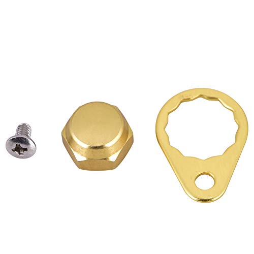 Fishing Reel Nut Covers, DIY Installation Secure Handle Locking Reel Handle Plate Covers Gold Left Hand for Anglers DIY Enthusiasts Freshwater Saltwater Fishing