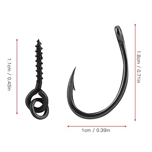 30 Pcs Carp Fishing Ronnie Rig Hook Bait Stoppers and Screws Terminal Tackle Set for Easy Bait Connection Carp Fishing Accessories Equipment Kit