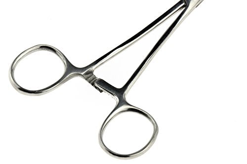 SE 8-Inch Stainless Steel Straight Forceps - Self-Locking, Serrated Tip for Precision Grip and Clamping - Perfect for Crafting, Fishing Tasks, Jewelry Making, and More! -680FS - size: 8", style: Straight
