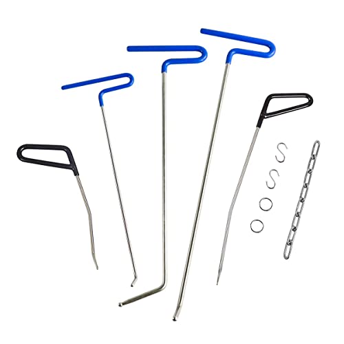 LadyRosian 10PCS Paintless Dent Repair Kits Dent Repair Rods with Stainless Steel Tools for Car Dents Hail Damage Removal - color: B+C kit