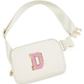 Uygafly Birthday Gifts for 4 5 6 7 8 9 10 11 12 13 Year Old Girl,Gift for Teen Girls Kids Toddler,Personalized Initial Fanny Pack Purse Crossbody Bag Belt Bag Cute Trendy Stuff | Cream,D - color: Cream, style: D