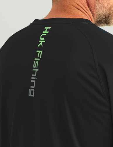 HUK Men's Pursuit Vented Long Sleeve Fishing Shirt (+30 UPF) - color: Black 2.0, size: Small