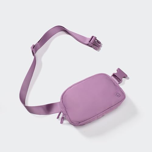 Pander Two Way Zipper Fanny Pack Nylon Everywhere Belt Bag for Women, Water Repellent Waist Packs, Crossbody Bags with Adjustable Strap (Light Purple). - color: Light Purple