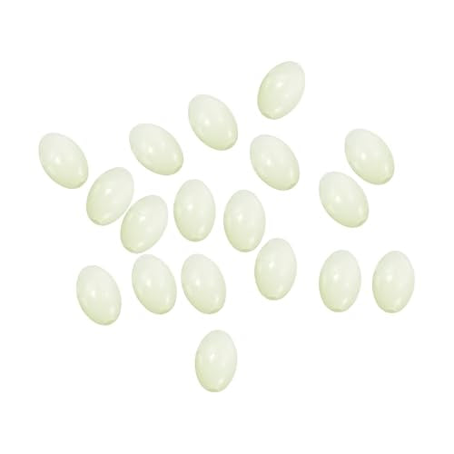 PATIKIL Glow Fishing Beads Plastic Oval Rubber Luminous Fishing Bait Eggs Rig Bead Tackle Lures Accessories with Box - color: White, size: 12x8mm