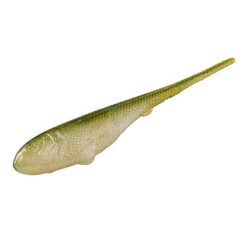 YUM Sniper Shad Soft Plastic – Realistic Minnow Bass Fishing Lure, Jig Head & Underspin Trailer, 3” 4” 5” Sizes, Multiple Colors - color: Tenkiller Gold, size: 4"