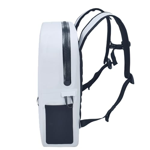 Breakwater Supply™ Fogland Waterproof IP68 Submersible Backpack | Laptop Sleeve, Side Pockets, Airtight Zippers for Outdoors, Travel, Kayaking, Hiking, Daypack, Unisex TPU Dry Bag (Fog White, 20L) - color: Fog White, size: 20L