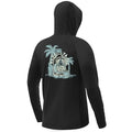 Palmyth Fishing Hoodie for Men Long Sleeve Sun Protection UV UPF 50+ Shirts - color: Black / Redfishtail, size: 3X-Large