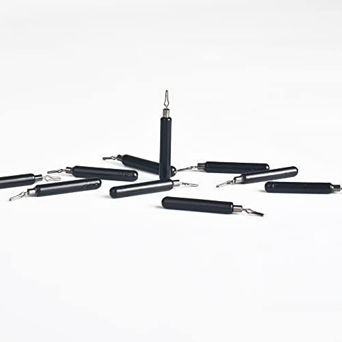 10 Pack Tungsten Skinny Drop Shot Weights, Pencil Sinkers with Quick-Change Line Clip for Drop Shot Rig & Finesse Bass Fishing - color: Matte Black, size: 1oz - 10 Pack