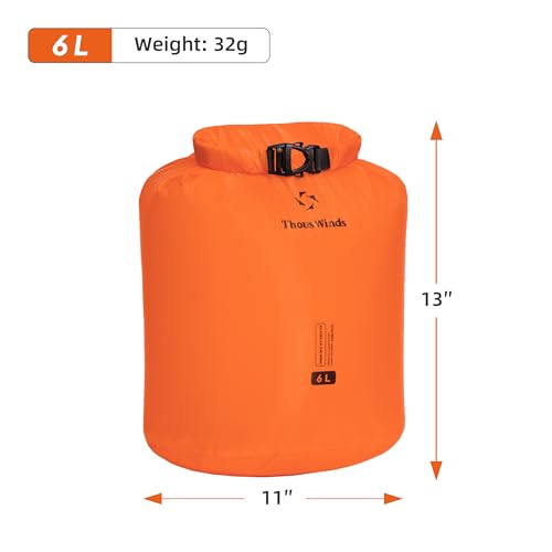 Thous Winds Dry Bag Waterproof, 3L/6L/12L/24L/36L Roll Top Lightweight Dry Sack for Kayaking, Boating, Swimming, Camping, Beach, Travel - color: Lilac, size: 6L