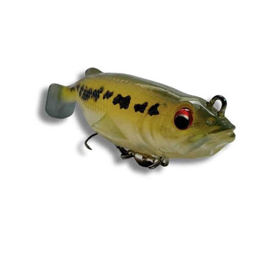 USA Bass Tackle Magnum Swimbait - Paddle Tail Swimbaits Pre Rigged Fishing Lures Premium Lure with Strong Owner Hook, Magdraft Style Bait for Giant Freshwater Predator Fish - color: Leia's Baby Bass