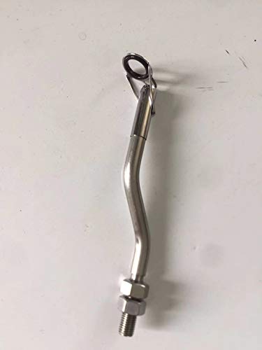 1PK Heavy Duty OD8mm Silver Stainless Steel Bowfishing Line Guide Rod with Ceramic Eyelet, Fast Action, Spinning Fishing Rod Holder for Large, Hard-Fighting Fish