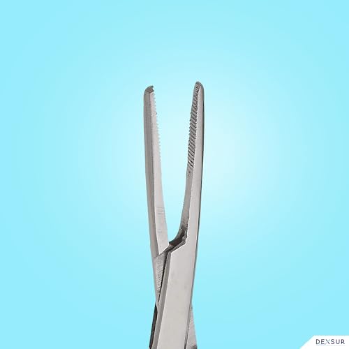 Precision Kelly Hemostat Forceps Locking Tweezers Clamp, Silver, Straight and Curved Stainless Steel (Straight, 4") - size: 4", style: Straight