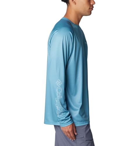 Columbia Men's Super Terminal Tackle PFG Super Fade Long Sleeve - color: Canyon Blue/Fish Hooks Sff, size: X-Large
