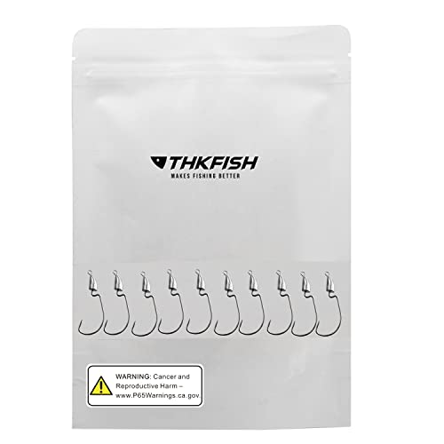 THKFISH Weedless Swimbait Jig Heads for Bass Fishing, Weighted Texas Rig Hook Fishing Hooks Saltwater Freshwater 1/8 oz, 1/6 oz, 1/4 oz, 3/8 oz, 1/2 oz,3/4 oz - color: A-Crank hook, size: 7g(1/4 oz)-3/0#-10pcs
