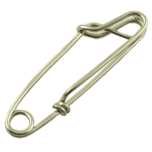 12PCS Stainless Steel Tuna Clips Fishing Gear Connector Swivel Eyelet Pin 1.8x60mm/0.07x2.36inch Suitable for Longline Spearfishing Floating Line Duck Bait Rigging, silver