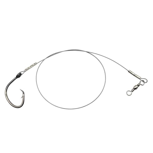 Circle Hook Rig Shark Surf Rigs, 20 Inch 49-Strands Steel Leader, Deep Sea Hooks for Big Fish - size: 16/0#