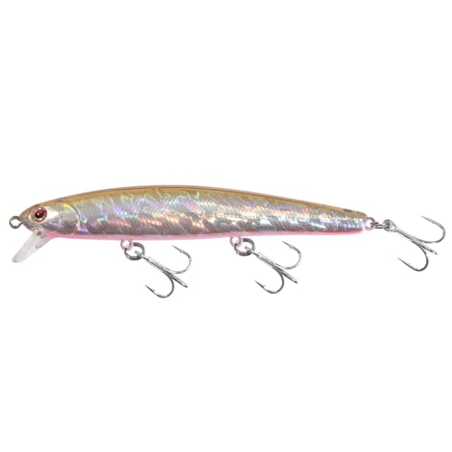LITTMA California Surf Fishing Lures Saltwater Jerkbait Crankbait Surf Minnow 110/125 - Metallic Sardine Super Glow & Pearl Pink Belly Glow Lures for Halibut & Striper Fishing - color: Sandy Halibut (Super Glow), size: 110mm - 5/8oz