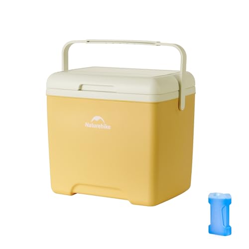 Naturehike 5.3/15/19 QT Hard Cooler, Insulated Ice Chest Box, Portable Ice Retention Cooler for Beach Camping Picnic Fishing Barbecue - color: Yellow, size: 14.8QT
