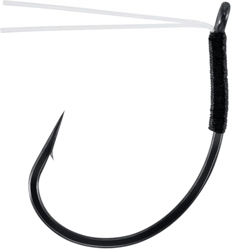 Dr.Fish 30 Pack Weedless Drop Shot Hooks Wide Gap Wacky Hook Bass Fishing Hook Freshwater for Neko Rig Punch Shot Flipping - size: #1/0-30 Pack