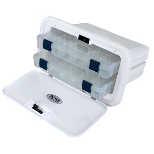 Marine Tackle Box for Boat storage - SSI OEM Parts - Plano Tacklebox Organizers Included (2 Drawer) - style: 2 Drawer