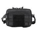 Tactical Messenger Bag, Waterproof MOLLE Waist Bag Crossbody Chest Pack with Removable Back Panel for Hunting Fishing Hiking Climbing Cycling - color: Black
