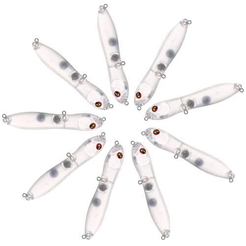 20pcs/25pcs Fishing Blanks Lures Kit Fishing Topwater Unpainted Swimbait Unpainted Crankbaits Hard Baits DIY Lure for Bass Salmon Trout Saltwater and Freshwater - color: 20PCS 3.74″/0.5oz