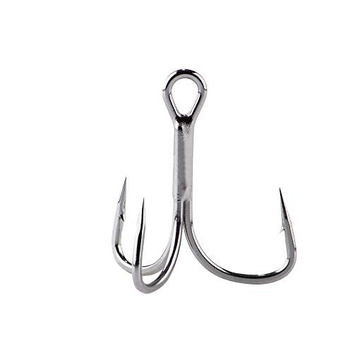Berkley Fusion19 Wide Gap Live Bait Hooks, Size 4 Fishing Hooks, Needle Point with SlickSet Coating for Easy Penetration, Forged for Added Strength - color: Black Nickel, size: 6, style: Medium Shank Ewg Treble