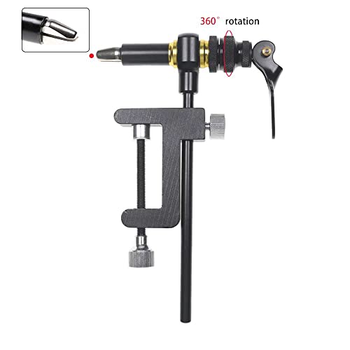 GREATFISHING 360° Rotation C-Clamp Fly Tying Vise Hardened Steel Jaws Jig Lure Making Tool Fly Tying Tool Kit