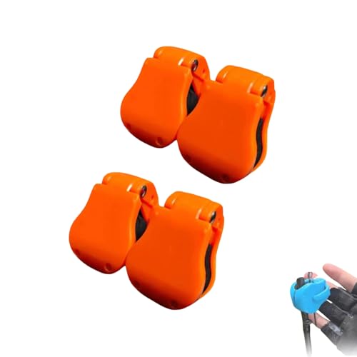Multifunctional Rod Holder - Portable Takedown Fishing Rod Clips for Ground/Car/Wall/Beach, Auto Fixed Fish Poles Holders with Pressure Grip, Fits Shore/Telescopic Rods & Fixed Ball - color: Orange * 4