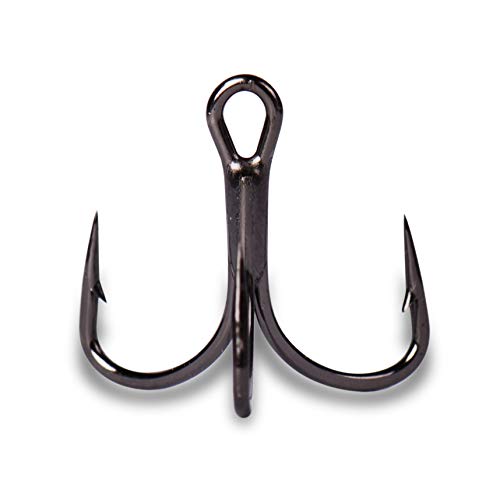 Mustad KVD Elite Triple Grip Treble 2X Short 1X Strong - color: Black Nickel, size: Size 1 (Pack of 6)