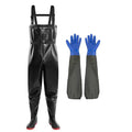 Chest Waders for Men Waterproof Fly Fishing Waders with Long Rubber Gloves, Insulated Duck Hunting Waders - size: 10