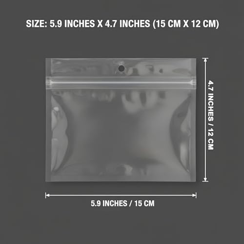 100 Pack Soft Plastic Baits Bags | Heavy-Duty Clear Lock Zipper Packaging Bags - Leakproof Double-Sealed Zipper Storage for Soft Plastic Lures & Fishing Gear | Multiple Sizes (5.9"x4.7") - size: 5.9" x 4.7"