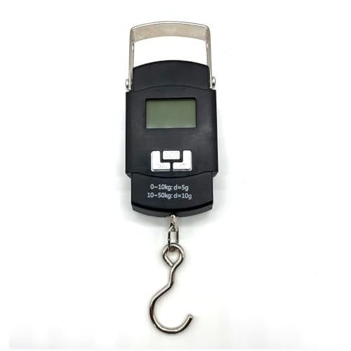 Art&Beauty Digital Fish Scale, 110 lbs Capacity, Hanging Balance with LCD Backlight Display, Portable Handle, Stainless Steel Hook