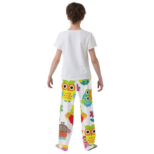 Pajama Pants Long Sleep Pant Elastic Waist Pajama Bottoms with Pockets - color: Color 4, size: 9-10 Years