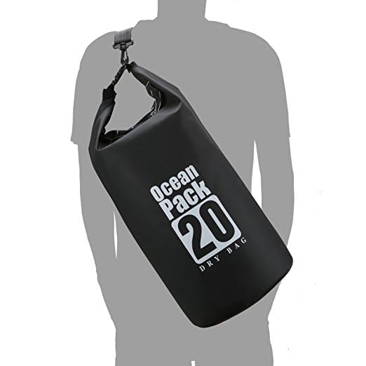 Dry Sack/Waterproof Bag for Boating, Kayaking, Hiking, Snowboarding, Camping, Rafting, Fishing and Backpacking (white, 2L), BO-BAGS-001