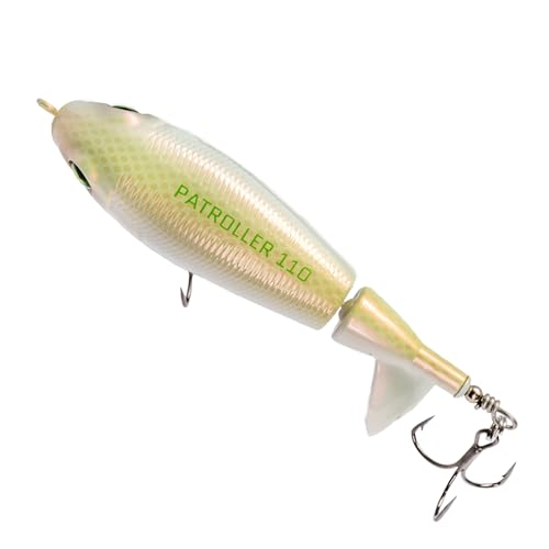 Lew's Mach Baits Patroller Propeller Bait Fishing Lure, Topwater Propeller Bait, Rotating Tail Section, Sound Chamber - color: Mach Bone, size: 3/4 oz