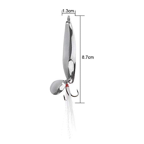 5pcs Spoons Lures Fishing Kit - Metal Spinner Baits With Treble Hooks for Salmon Bass
