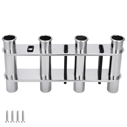 4 Tube Fishing Rod Holder & Boat Organizer Rod Rack Stainless Steel Fishing Rod Bracket Tube-linked Fishing Accessories