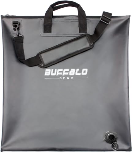 Buffalo Gear Fish Tournament Weigh in Bag for Bass Fishing, Heavy Duty Fish Bag for Caught Fish Waterproof,Leakproof,Puncture Resistant - color: Black-25×23in