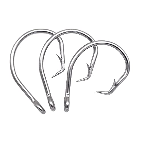 Giant Fishing Hook 6/0-28/0 Forged in-line Circle Hooks Shark & Swordfish &Tuna Hook Stainless Steel Big Game Hook Saltwater… - size: Size 6/0-Pack of 30