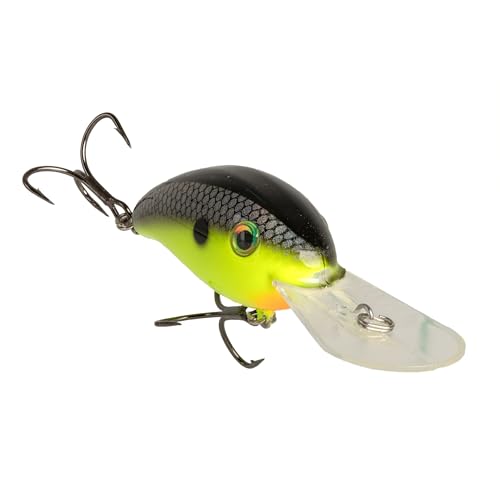 Strike King (HC3XDE-432) 3XD Elite Fishing Lure, Deep Diving Crankbait, 2-Inches, 7/16-Ounce, Dives to 10-Feet, Rattle Chambers, Size 4 Mustad Triple Grip Hooks, Chartreuse Baitfish