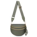 Pure Colour Crossbody Bum Bags for Women Spacious Checkered Cross body Bag Nylon Trendy Fanny Pack for Travel - color: Beans Green