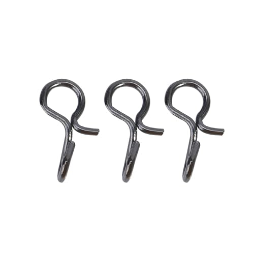 50pcs Fishing Clips, Black Stainless Steel Quick Release Small Fly Hook Lure Fishing Snaps for Lures Hooks and Terminal Tools (S)