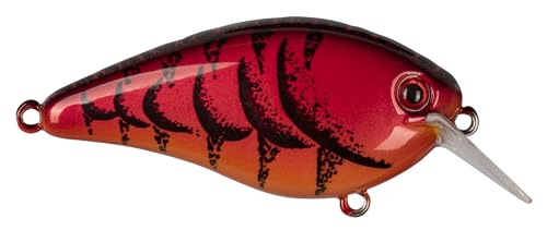 Strike King KVD 1.5 Hard Knock Fishing Lure, 3/8 oz, 3D Lifelike Eyes - color: Delta Red, size: 3/8oz