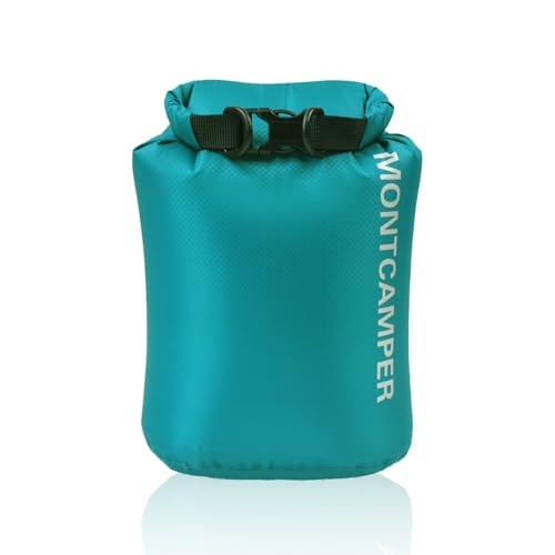 Waterproof Dry Bag 3L – 30D Nylon Roll Top Dry Sack with PU Coating, Lightweight Water-Resistant Storage for Kayaking, Camping, Hiking, Fishing & Beach (Turquoise Blue) - color: Turquoise blue, size: 3L