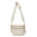 Crossbody Bags for Women, Spacious Nylon Belt Purse Fanny Packs, Crescent Oversized Checkered Bum Bag (Checkered - Beige) - color: Checkered - Beige