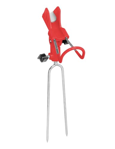 2X Universal Rod Holders Fish Pole Holder Ground Support Stand for Bank Fishing, 360 Degree Adjustable Stainless Steel Catfishing Equiment Bracket for Beach - color: Red